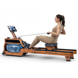 Гребний тренажер для дому PROwer WRX500 з водним/магнітним опором, LED-дисплеєм, Bluetooth, вертикальним зберіганням