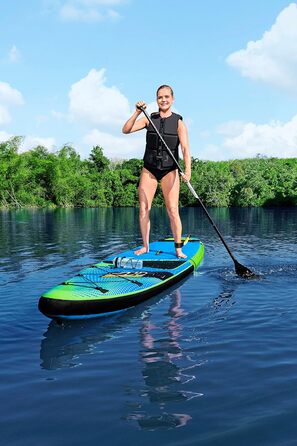 Надувна SUP-дошка Bestway Hydro-Force Touring Aqua Excursion 381×79×15 см, комплект для серфінгу
