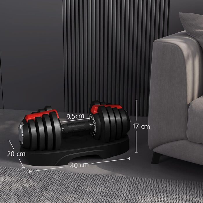 Набір гантелей Yaheetech, регульований, 12.5/18/24/40 кг, з блокуванням, для дому, фітнесу та бодібілдингу