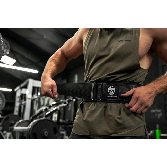 Пояс для важкої атлетики Gymreapers, 4-дюймовий неопрений, з металевою пряжкою, для бодібілдингу, пауерліфтингу, кроссфіту, регульована олімпійська підтримка спини