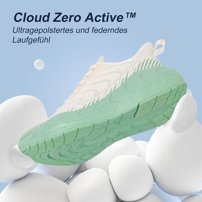 Hawkwell Cloud Zero Active – Дихаючі жіночі кросівки для туризму та тенісу, зелені (40 EU)