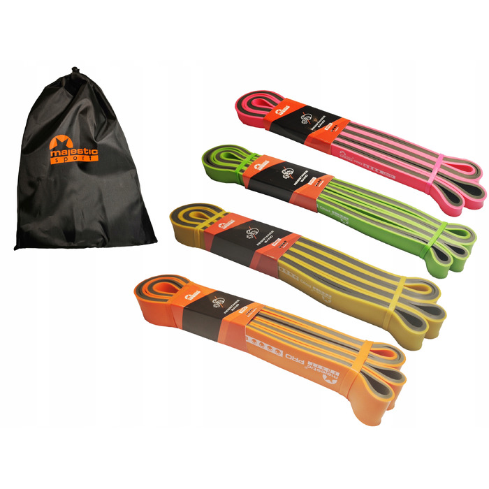 Набір фітнес-резинок MajesticSport BiColor, 4 шт.