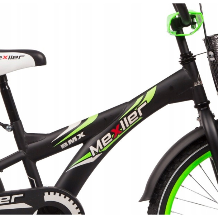 Дитячий велосипед Mexller BMX 20 дюймів, синій, з додатковими колесами