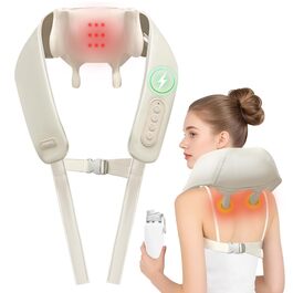 Масажер для шиї та плечей Joyset з підігрівом 6D Шиацу для тіла, бездротовий, для зняття болю