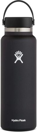 Термобутилка HYDRO FLASK 1180 мл із нержавіючої сталі, ізольована спортивна пляшка з герметичною кришкою Flex Cap, підходить для миття в посудомийці, чорна