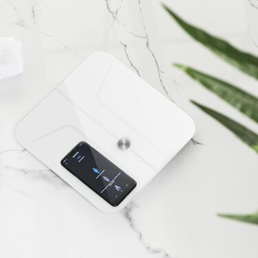 Розумні електронні ваги Cecotec Surface Precision 9750 Smart Healthy з біоімпедансом, Bluetooth, 10 параметрів тіла, загартоване скло (Білий, 31x31 см)