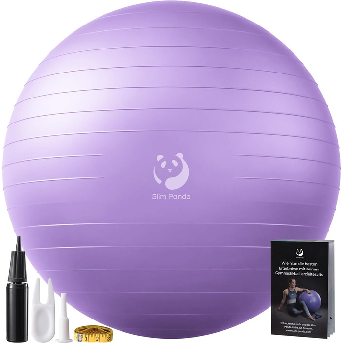 Гімнастичний м'яч Slim Panda 55-85 см, антивибуховий фітбол з насосом для фітнесу, терапії, вагітних і літніх людей