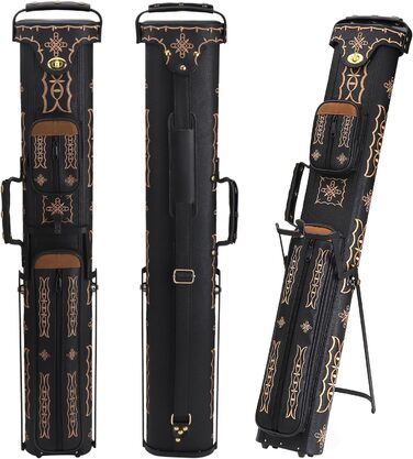 Чохол для бильярдних київ Schwarze Stickerei: на 2 кийки (butt) та 4 шахти (shaft). Жорсткий, зі стійкою. Аксесуари для більярду.