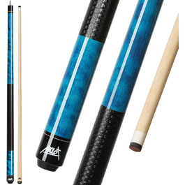 AKLOT Більярдний кий 58' (18oz-21oz) - канадський клен, шкіряна насадка 13mm, 3D ручка, прецизійне з'єднання, для гравців (блакитний, 600g)