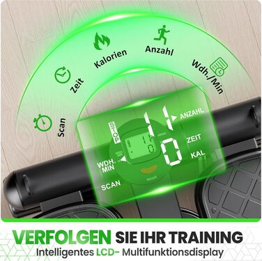 Ultrasport Swing Stepper: міні-степер 2-в-1 з мотузками та LCD-дисплеєм, тихий, з регулюванням навантаження