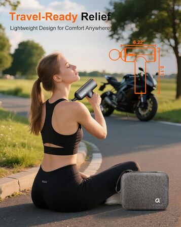 Масажер для м'язів Arboleaf з підігрівом та LED-дисплеєм, 6 насадок, 5 рівнів інтенсивності та 3 режими підігріву