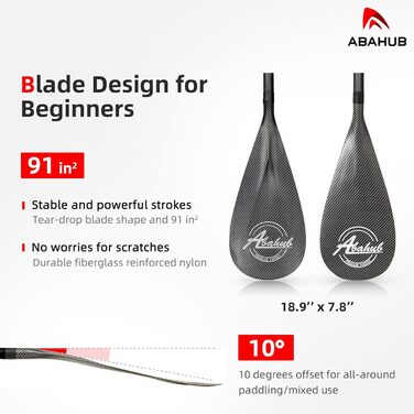 Abahub SUP весло 3-в-1 з карбону, телескопічне, 170-218 см, з сумкою, для сапборду, сірий карбоновий малюнок