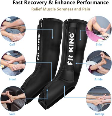 FIT KING масажер для ніг і стоп, компресійний апарат для лімфодренажу, масажер для поліпшення кровообігу, від набряків та судом, без функції нагріву