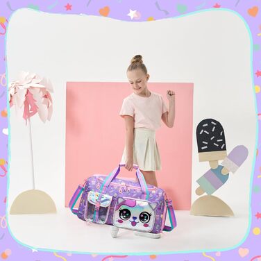 Дитяча спортивна сумка HTgroce для дівчаток з відділенням для взуття. Ідеальна для ночівлі, балету, танців, спорту та подорожей.