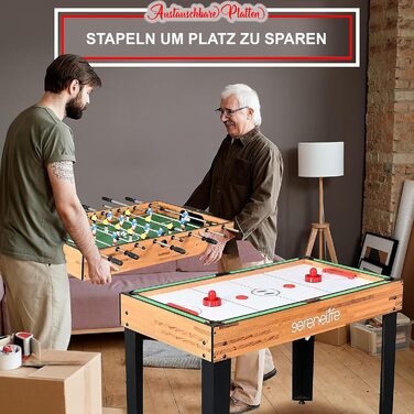 СеренЛайф 4-в-1/5-в-1 Багатофункціональний стіл – більярдний, тенісний, кікер, хокей, шафлборд та боулінг – ігровий стіл для дітей та дорослих, 4-в-1, кікер-версія