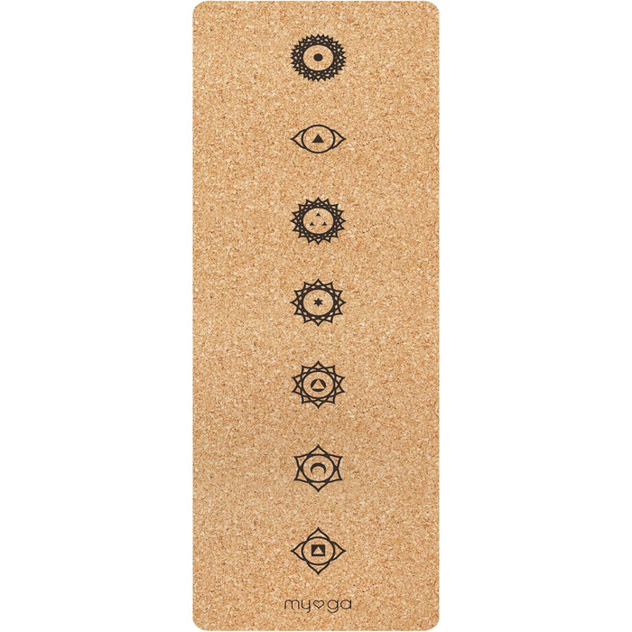 Myga коркова йога-мат для фітнесу 205x70x0,6 см, екологічний, великий, для пілатесу та стретчингу