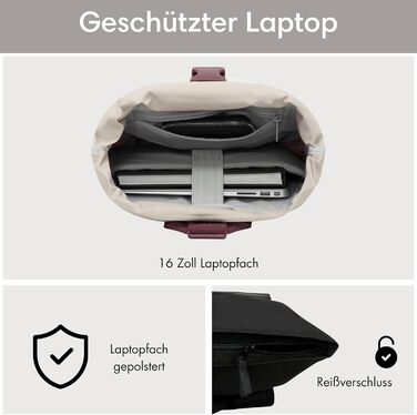 Рюкзак LARKSON Rolltop для жінок і чоловіків з відділенням для ноутбука, універсальний для навчання, роботи та велосипеда, великий водовідштовхувальний туристичний рюкзак
