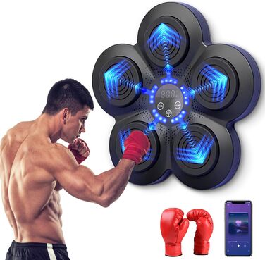 Музична боксерська машина з Bluetooth, LED-підсвічуванням та регулюванням інтенсивності, для дорослих та дітей, для зняття стресу