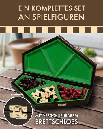 Дерев'яний ігровий набір 3-в-1 ChessEbook: шахи, нарди, шашки, складаний, ручна робота, 35x35 см