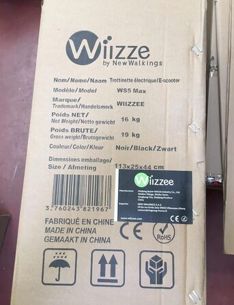 Електросамокат WIIZZEE WS5 MAX з допуском до доріг, 500 Вт, до 40 км, чорний, спортивний, витривалий