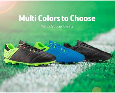 Чоловічі футбольні бутси DREAM PAIRS для тренувань та гри на траві. Професійні шипові бутси, чорний, зелений, червоний, 41 EU