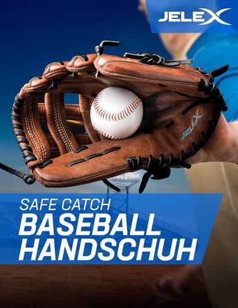 JELEX бейсбольна рукавиця Safe Catch із штучної шкіри, м'яка підкладка, для лівої руки, для правші, 12 дюймів, чорна