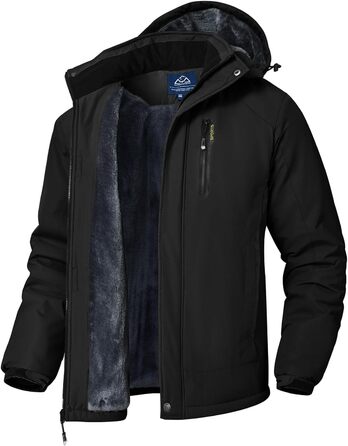 Чоловіча лижна куртка Rdruko, водонепроникна, з утепленим флісом, капюшон, для активного відпочинку в горах (чорний, S)