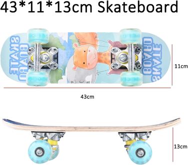 Скейтборд ERNAN 17x5 дюймів для дітей, 7 шарів клена, конкавний, стандартний