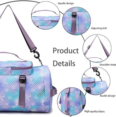 Спортивна сумка AUNGKWANG для дівчаток, водонепроникна, з відділенням для взуття та мокрих речей (рожева/фіолетова)