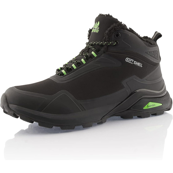 Черевики для хайкінгу/трекінгу жіночі/чоловічі, теплі, чорно-зелені (36 EU)