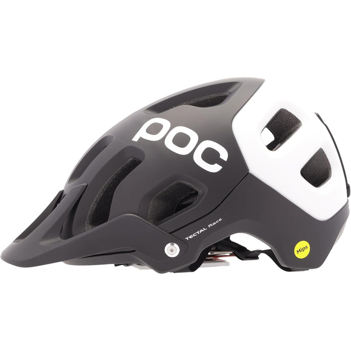 Велошолом POC Tectal Race MIPS для трейлу, ендуро та ол-маунтін, з аромідним захистом, MIPS, регулюванням розміру, матовий чорний/білий, розмір L (59-62 см)