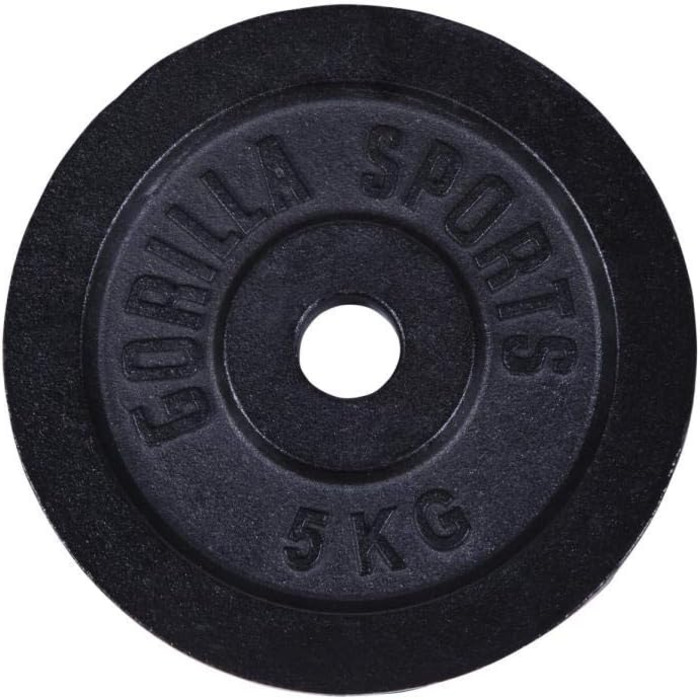 Диски для штанги GORILLA SPORTS, чавунні, 0,5–30 кг, 30/31 мм, сріблясто-чорні – набір або окремо, вага для штанги, Bumper Plates