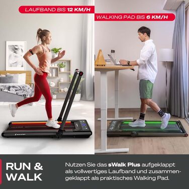 Біговий доріжка Sportstech F10 / sWalk Plus: складана, з нахилом, до 12 км/год, з додатком, до 130 кг
