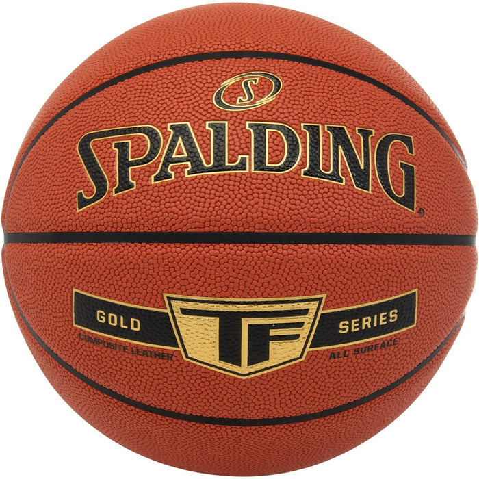 Баскетбольний м'яч Spalding TF Gold розмір 7, сертифікований, ZK Composite, для залу та вулиці, антиковзкий, преміум-грип, 2022