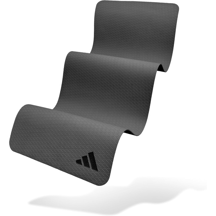 Йога-килимок Adidas 6 мм, протиковзкий, з перероблених матеріалів, без ПВХ (176 x 61 см), чорний
