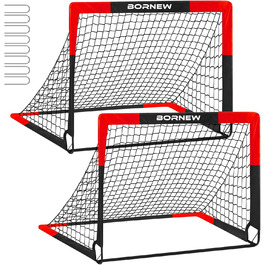 Ворота для футболу для двору та приміщень, 1,2 x 90 см, портативний набір для гри в футбол Pop-Up, для підлітків та дорослих, для ігор на вулиці та тренувань, вік 3-16 років, 2 шт.