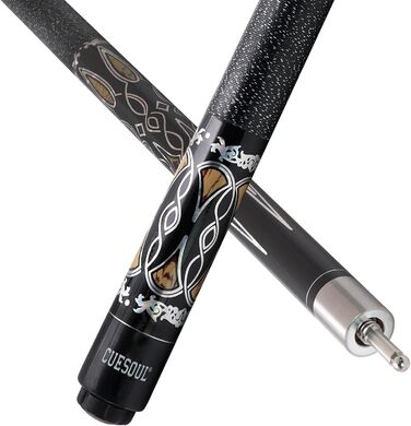 CUESOUL Більярдний кий 58 дюймів, 21oz, 13 мм наконечник, з Irish Wrap, у комплекті сумка для кия блакитного/коричневого кольору PC011