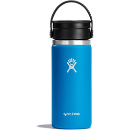 Термос HYDRO FLASK 473 мл вакуумний з нержавіючої сталі, герметичний, з кришкою Flex для напоїв, для кави, синій Pacific