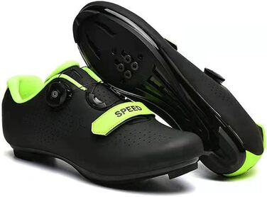 Велосипедні черевики для чоловіків та жінок, MTB, шосейні, крос-кантрі, тренувальні, спортивні, дихаючі, туристичні, для спін-байка, зеленого кольору (39 EU, чорний, зелений)