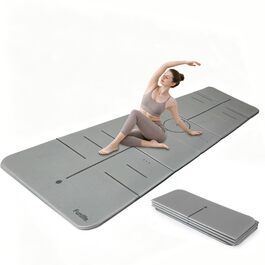 Килимок для йоги FunLife XXL 190x66x10 мм Stone Grey - для пілатесу, фітнесу та гімнастики (складний, нековзкий)