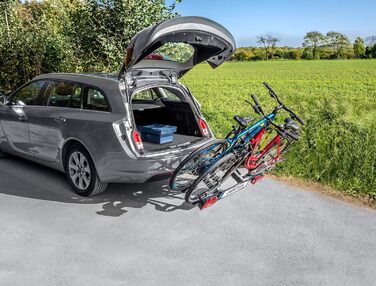 Велосипедний багажник EUFAB CROW BASIC для 2 велосипедів (E-bike), на фаркоп, частково зібраний, чорний