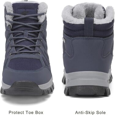 Чоловічі зимові черевики FLARUT: теплий підклад, для хайкінгу, трекінгу, снігоступи, зимові черевики, хайкінг, снігоступи, Outdoor (Синій, 40 EU)