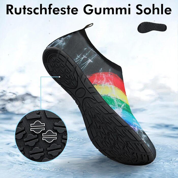 Шкарпетки для плавання SAGUARO Unisex, швидковисихаючі, чорні, 36-47 (46/47 EU)