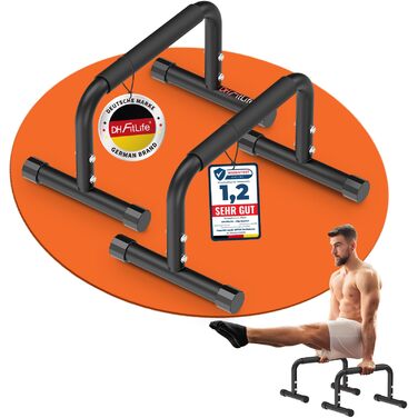 DH FitLife Регульовані бруси для калістеніки (30-35см) | 2-рівневі ручки для віджимань & паралелі | Бруси для віджимань з вагою до 200кг | Стриж для підтягувань для фітнесу та спорту | Для занять в приміщенні та на вулиці