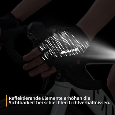 Велосипедні рукавички Souke без пальців, з підкладкою, для гірського велосипеда, антиковзаючі, дихаючі, з відбиваючими елементами, для чоловіків та жінок