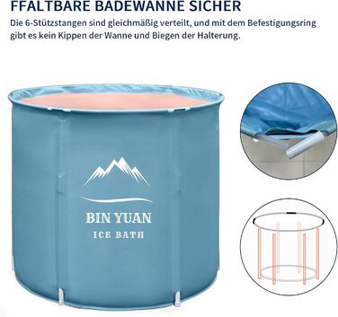 Тонна для криотерапії B&Y з кришкою для дорослих, стабільна, для спорту та відпочинку на відкритому повітрі