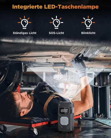 Електричний компресор для шин 150 PSI: насос для авто, велосипеда, мотоцикла, м'ячів (сірий)