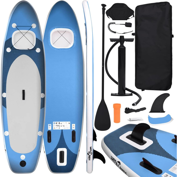Надувна SUP-дошка CIADAZ 330x76x10 см, морська синя, комплект з веслом, сидінням та аксесуарами для сап-серфінгу