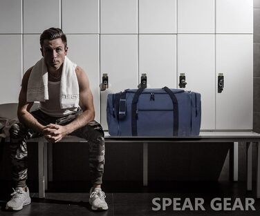 Спортивна сумка XXL Spear 68 см 65 л для чоловіків і жінок, сіра, для спорту, фітнесу, футболу, сауни, з пляшкою для води