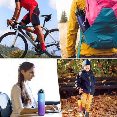 Термопляшка Vikaster 500 мл, нержавіюча сталь, без BPA, для спорту, подорожей та фітнесу, чорно-винна